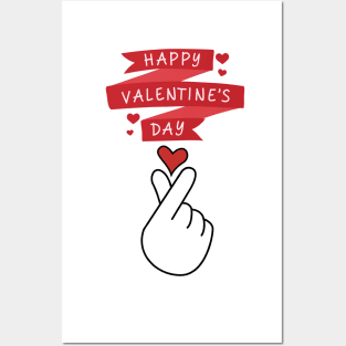 Mini heart, Korean love hand finger symbol Posters and Art